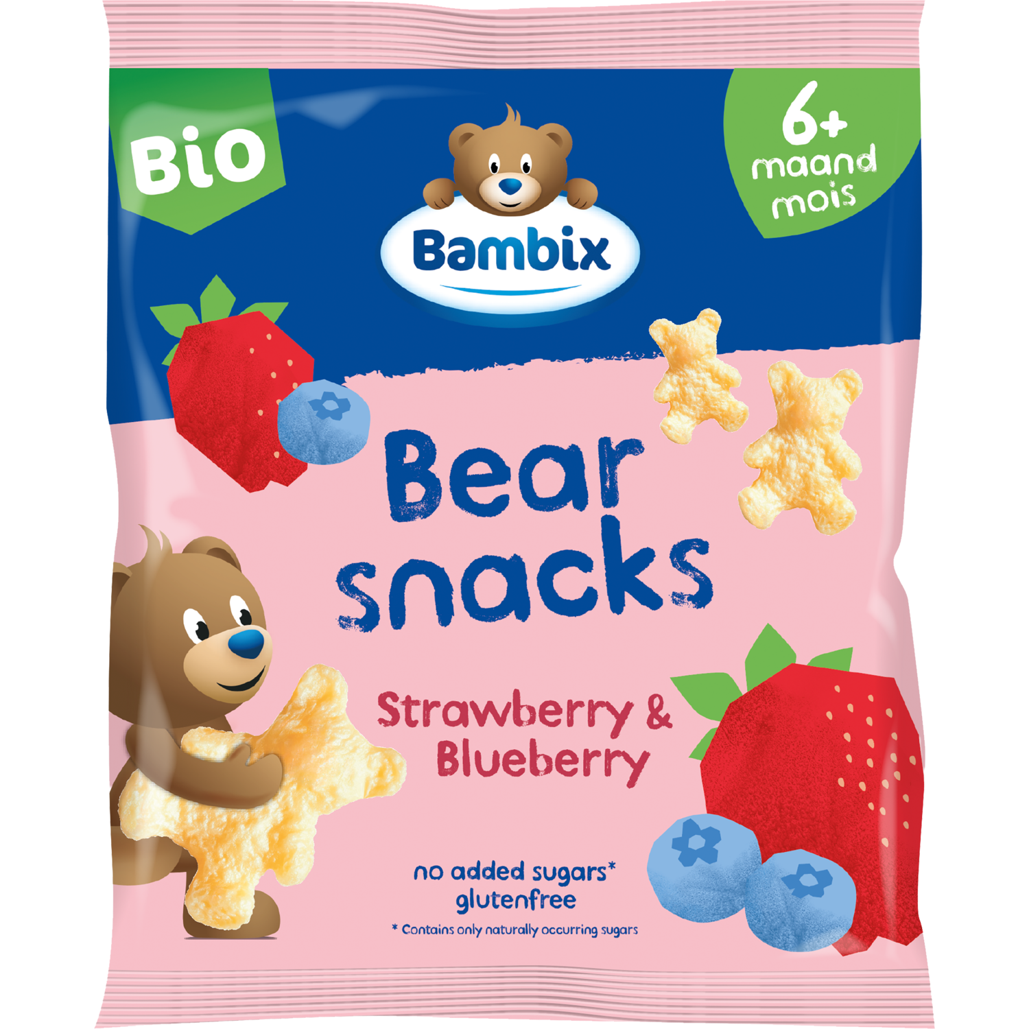 Bambix Berensnacks bio aardbei blauwe bes 6+mnd