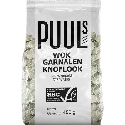 Klaas Puul Wok garnalen knoflook