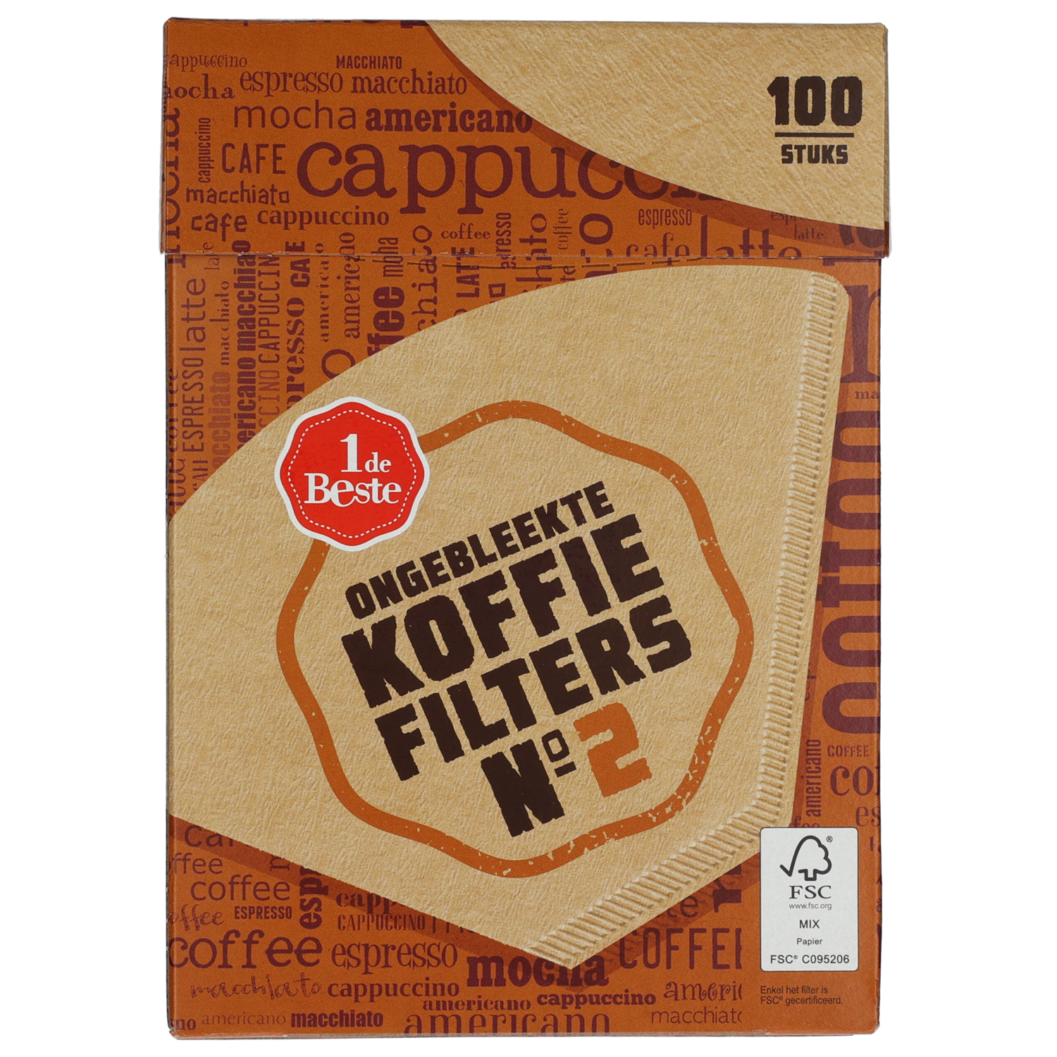 1 de Beste Koffiefilterzakjes nr. 2 ongebleekt