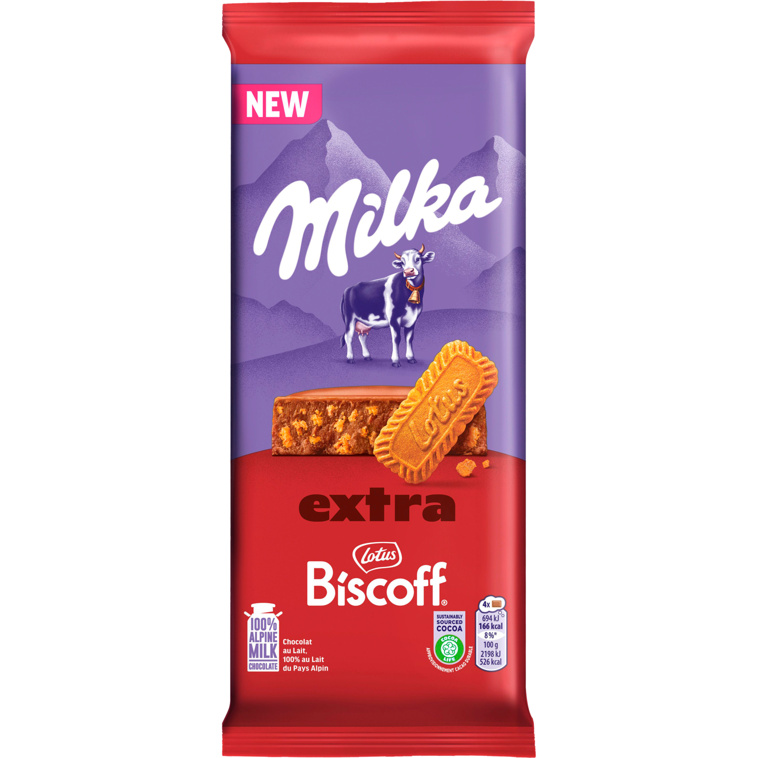 Milka Chocoladereep biscoff extra
