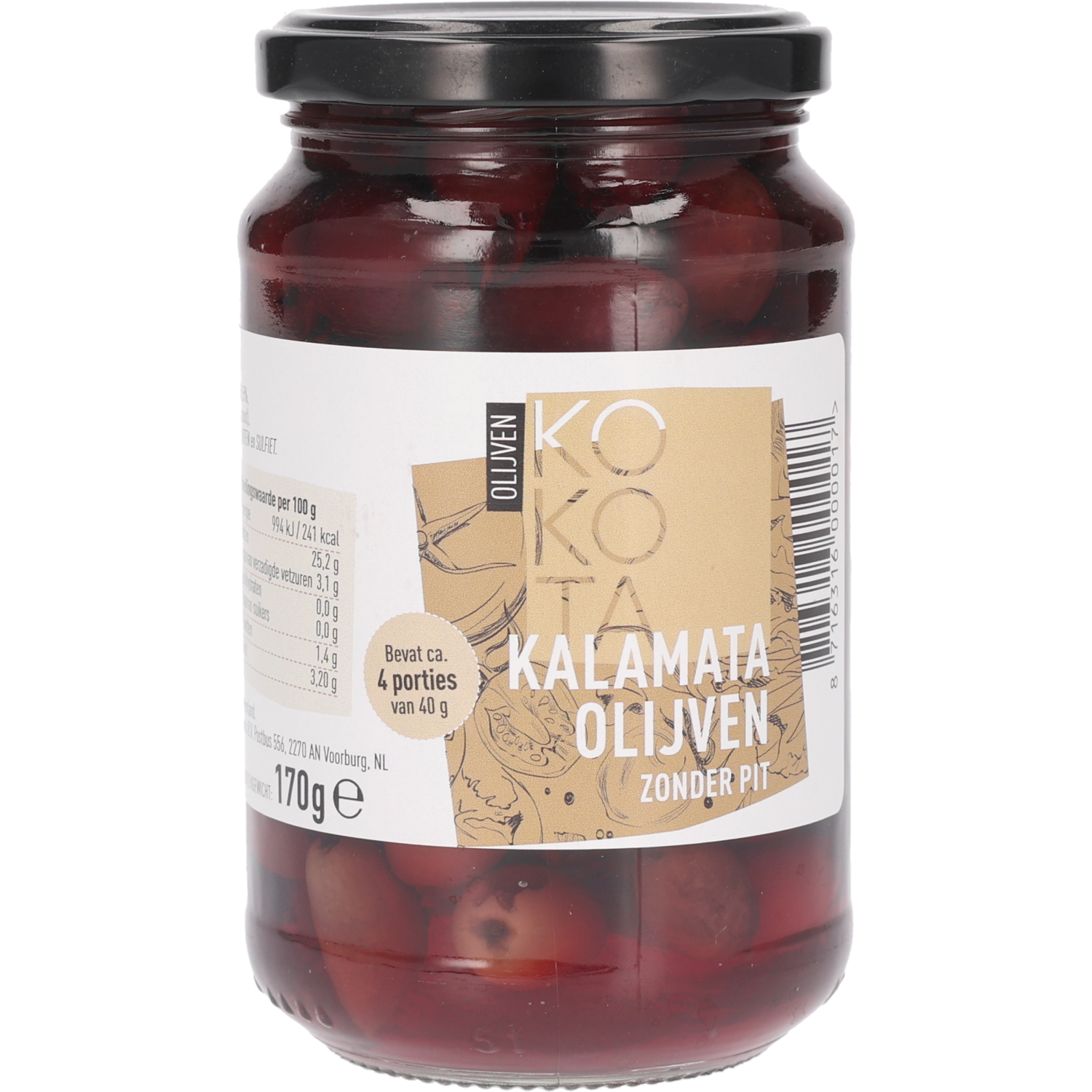 Kokota Kalamata olijven zonder pit