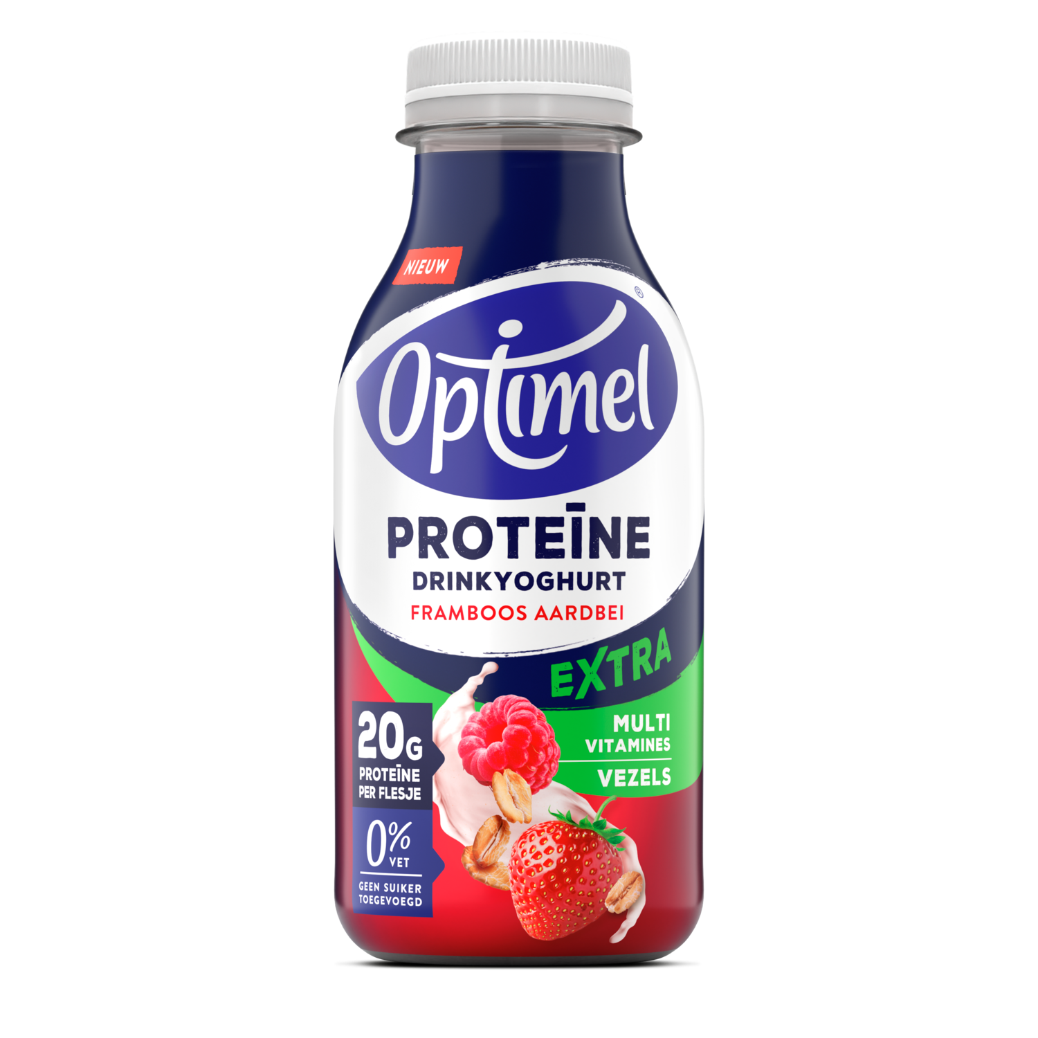 Optimel Drinkyoghurt protein framboos aardbei