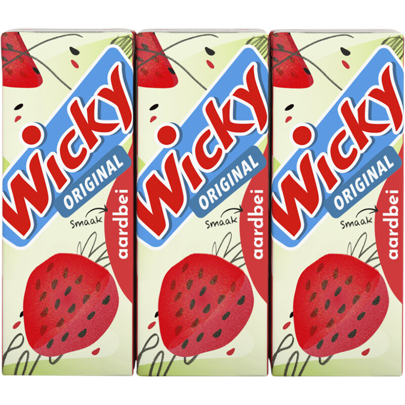 Wicky Aardbei 0% suiker 6-pack