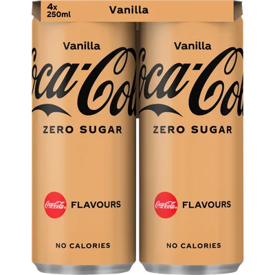 Coca-Cola Zero sugar vanilla 4-pack