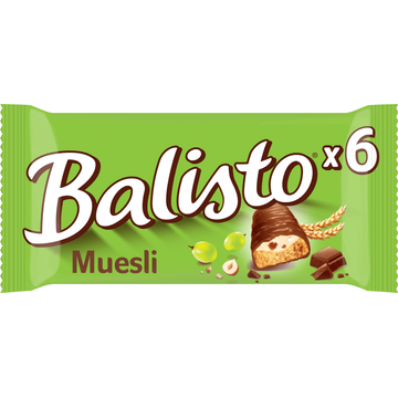 Balisto Muesli chocolade biscuit reep 6-pack