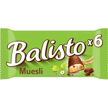 Balisto Muesli chocolade biscuit reep 6-pack