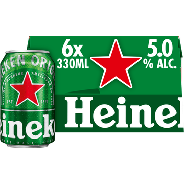 Heineken Premium Pilsener Bier Blik 6 x 330ml