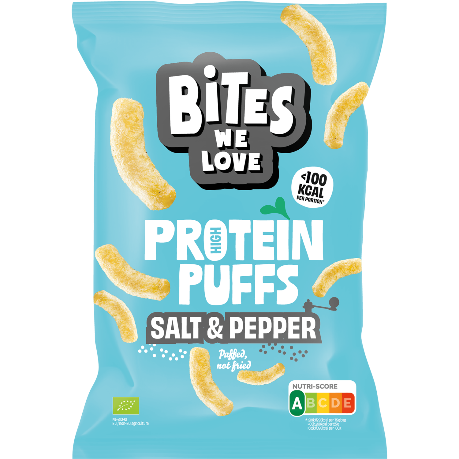 BitesWeLove Protein puffs Salt & Pepper