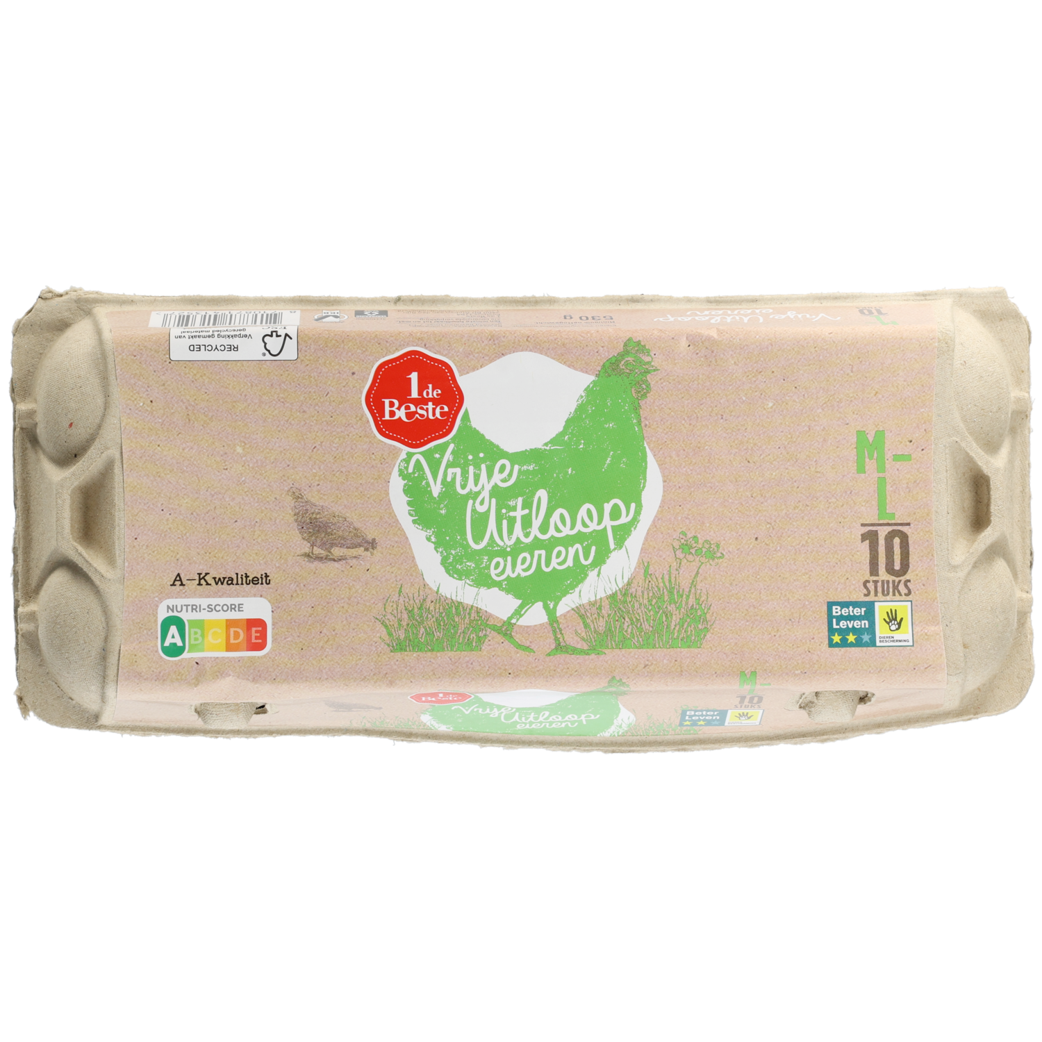 1 de Beste Vrije uitloop eieren wit M-L