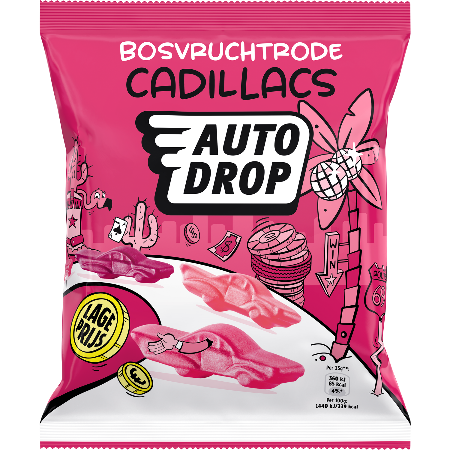 Autodrop Cadillacs bosvrucht