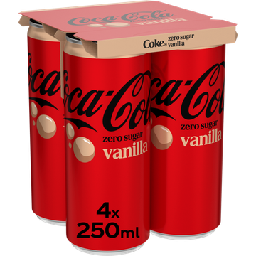Coca-Cola Zero Sugar Vanilla 4 x 250 ml