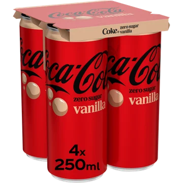 Coca-Cola Zero Sugar Vanilla 4 x 250 ml