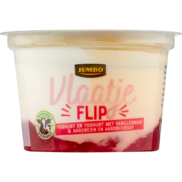 Jumbo Vlaatje Flip met Vanillesmaak & Aardbeien 200 g