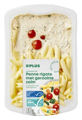 PLUS Penne rigate met gerookte zalm