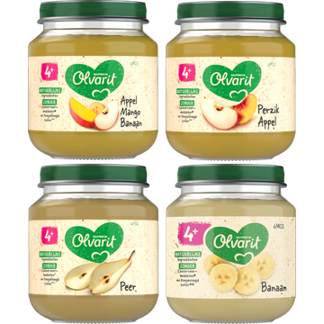 Olvarit Fruitpotjes 4+ Maanden 4 x 125g