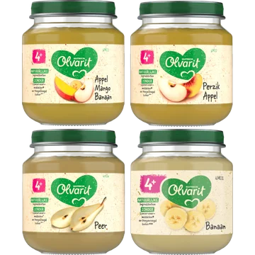 Olvarit Fruitpotjes 4+ Maanden 4 x 125g