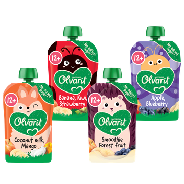 Olvarit Knijpzakjes 12+ Maanden 4 x 100g