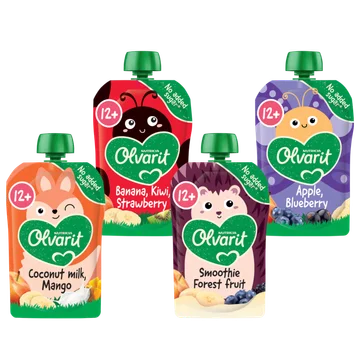 Olvarit Knijpzakjes 12+ Maanden 4 x 100g