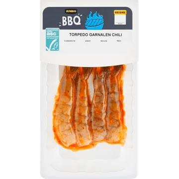 Jumbo BBQ Torpedo Garnalen Chili 100 g