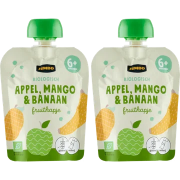Jumbo Biologisch Knijpfruit Appel, Mango & Banaan 6+ Maanden 2 x 90 g