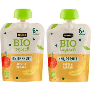 Jumbo Biologisch Knijpfruit Appel & Banaan 6+ Maanden 2 x 90 g