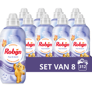 Robijn Wasverzachter Puur & Zacht 8 x 780 ml