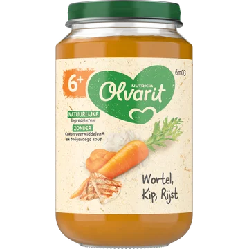 Olvarit 6+ Maanden Wortel Kip Rijst 200g