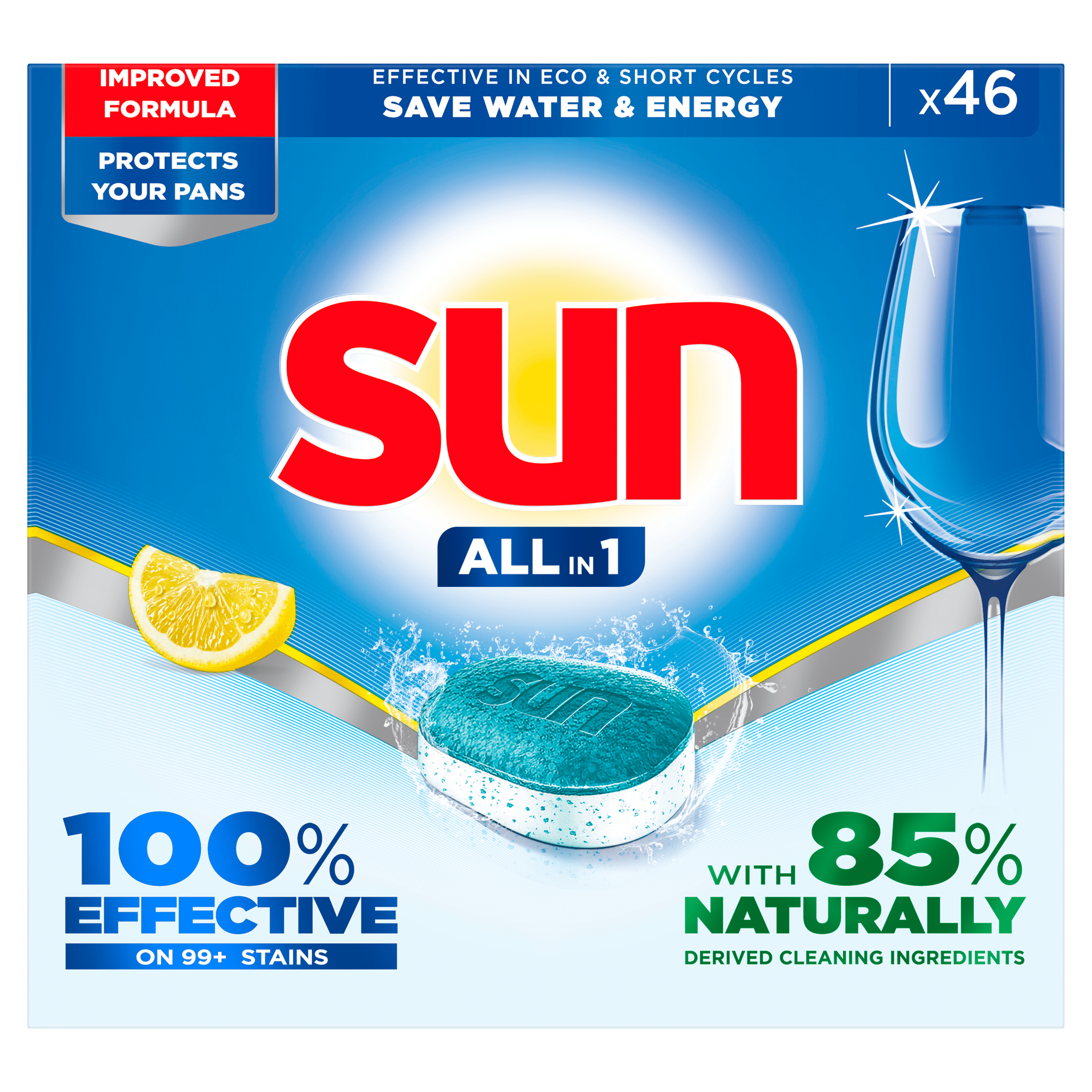 Sun vaatwastabletten allin1 citroen Doos 46 st