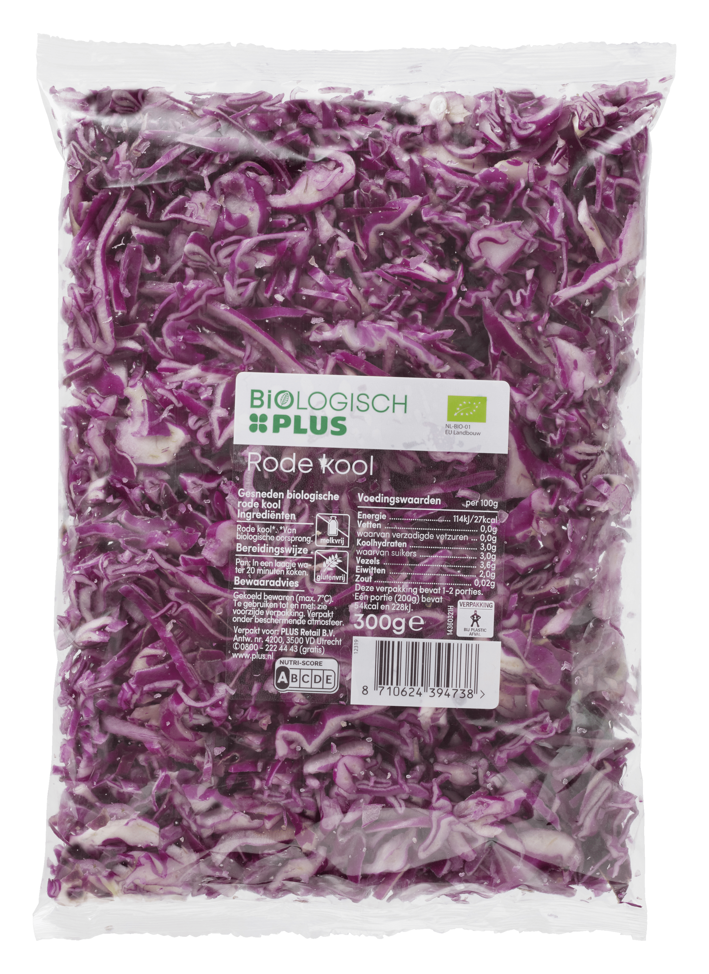 Biologisch PLUS Rode kool biologisch Zak 300 g