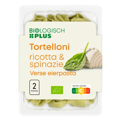 Biologisch PLUS Tortelloni ricotta spinazie biologisch
