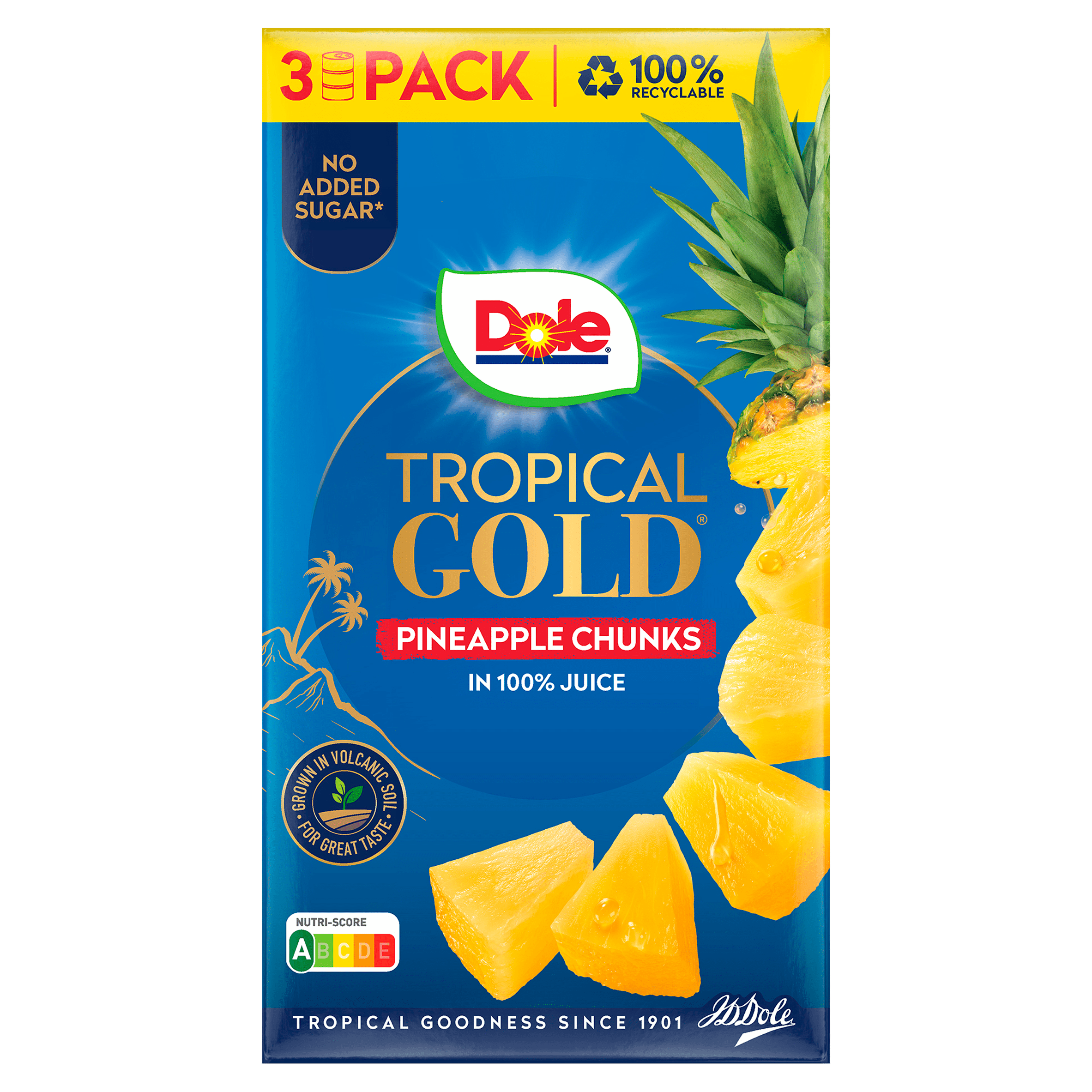 Dole Ananasstukjes op sap 227 gr 3 stuks