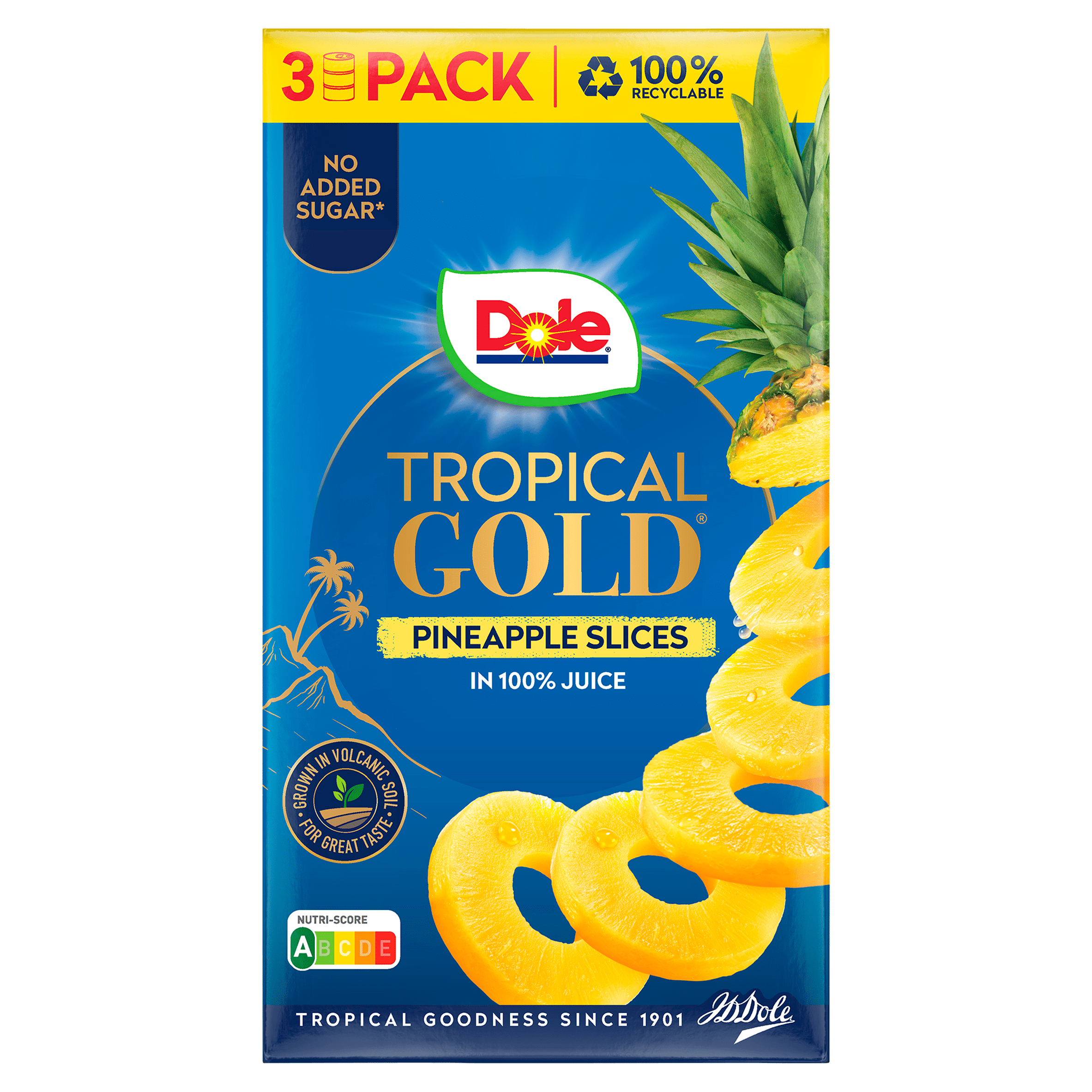 Dole Ananasschijven op sap 227 gr 3 stuks