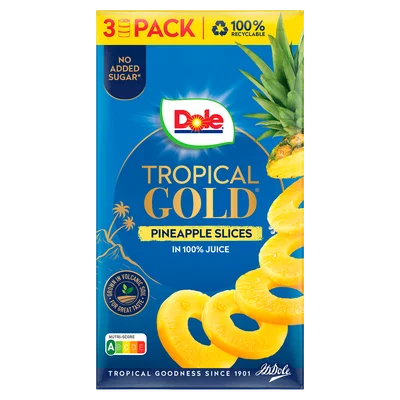 Dole Ananasschijven op sap 227 gr 3 stuks
