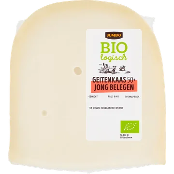 Jumbo Biologisch Geitenkaas 50+ Jong Belegen Stuk ca. 375 g