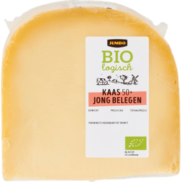 Jumbo Biologische Kaas Jong Belegen 50+ Stuk ca. 450 g