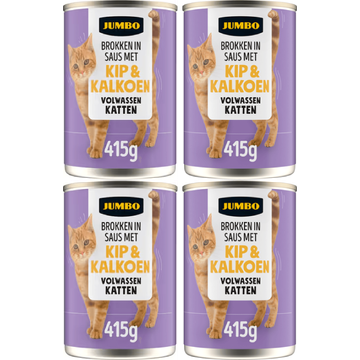 Jumbo Brokken in Saus met Kip & Kalkoen 4 x 415 g