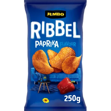 Jumbo Ribbel Chips Paprika 250 g