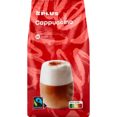 PLUS Cappuccino oploskoffie Fairtrade Zak 250 g
