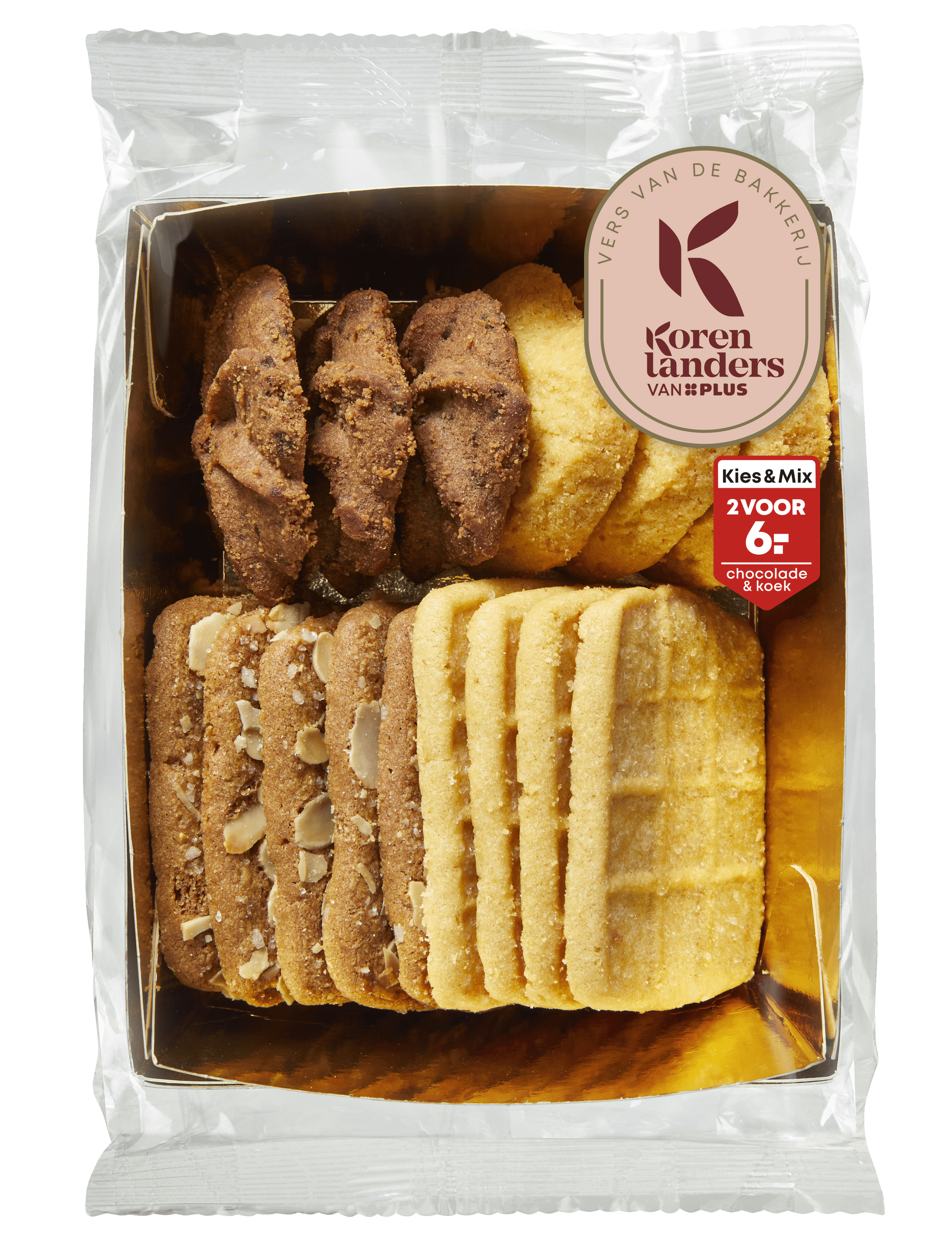 PLUS Korenlanders Gesorteerde roomboterkoekjes Doos 160 g