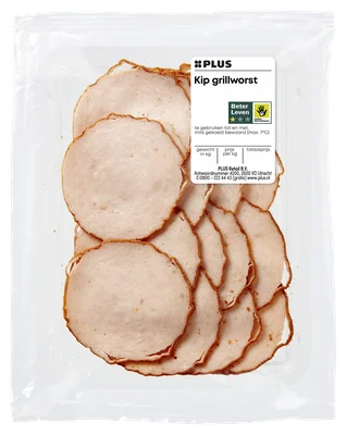 PLUS Kip grillworst 125 gram