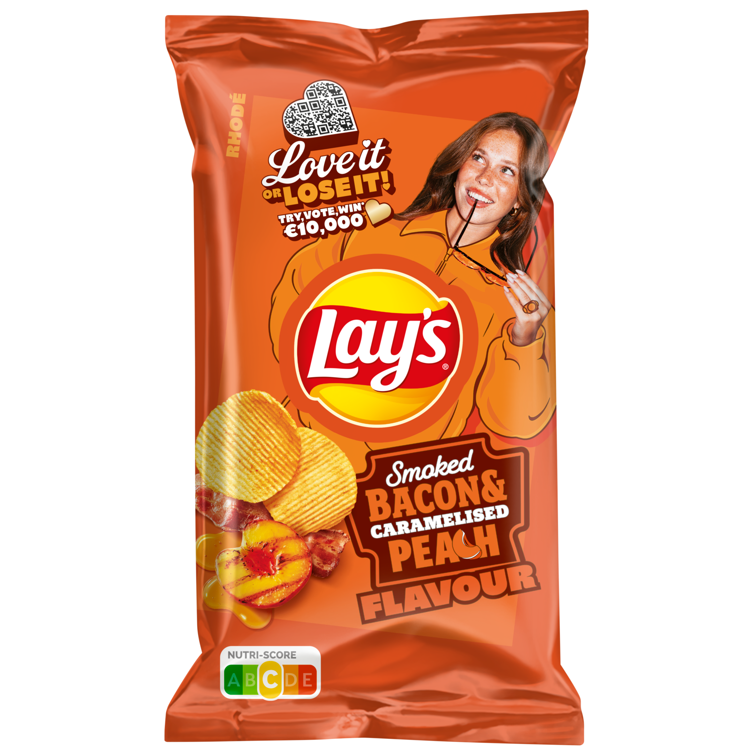 Lay's Ribbelchips max smoked bacon& car. peach