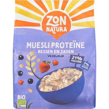 Zonnatura Bio Muesli Proteïne Bessen en Zaden 375 g