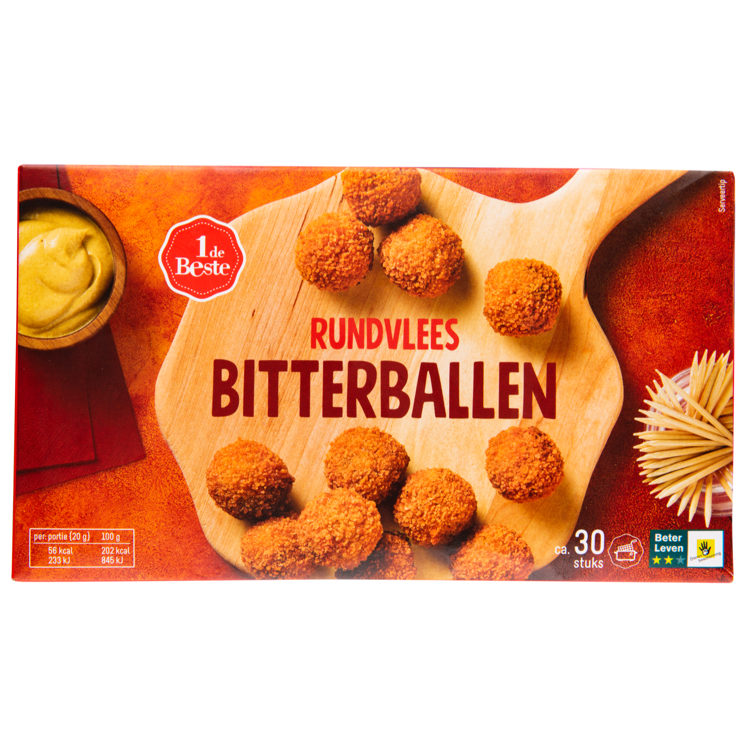 1 de Beste Bitterballen rundvlees 30 stuks