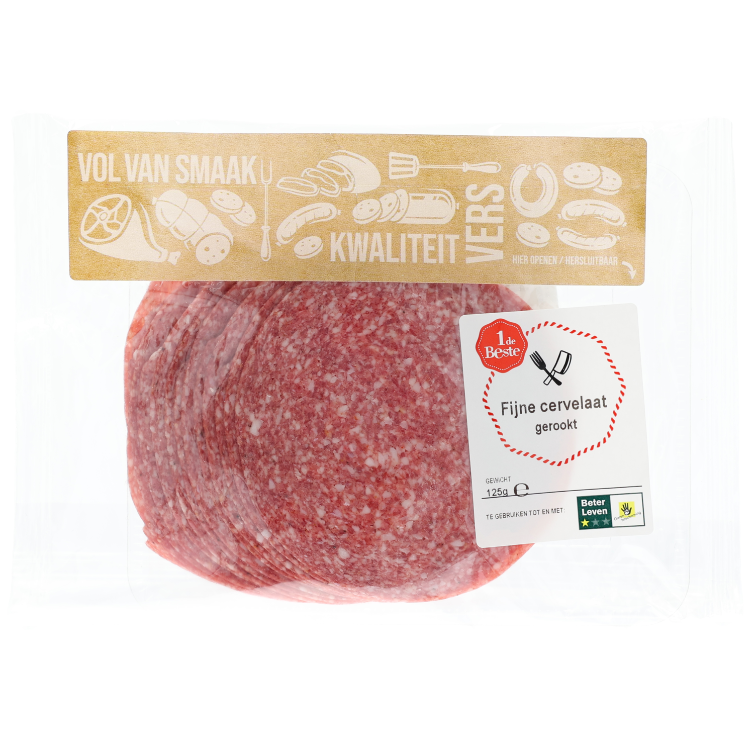 1 de Beste Fijne cervelaat gerookt