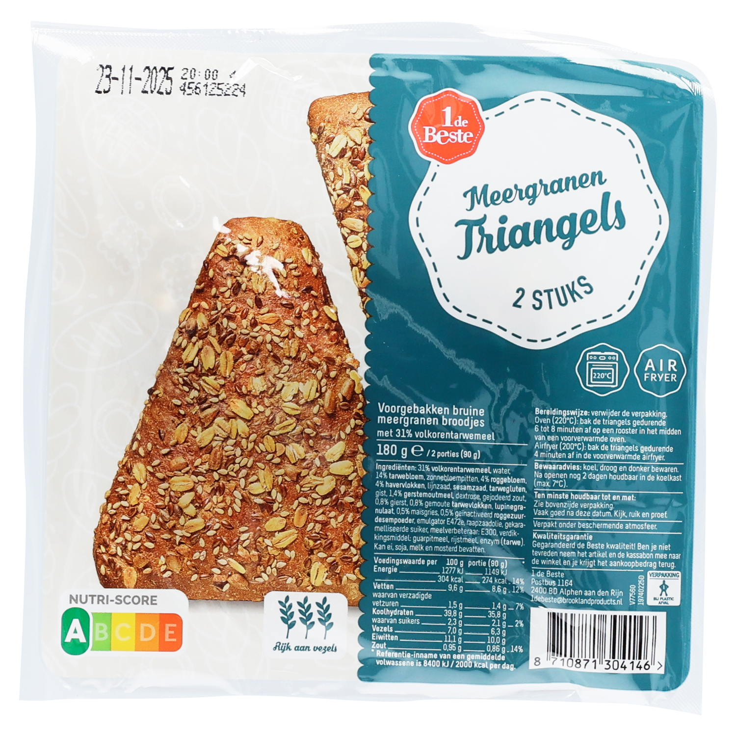 1 de Beste Triangels donker meergranen 2 stuks