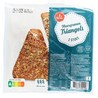 1 de Beste Triangels donker meergranen 2 stuks