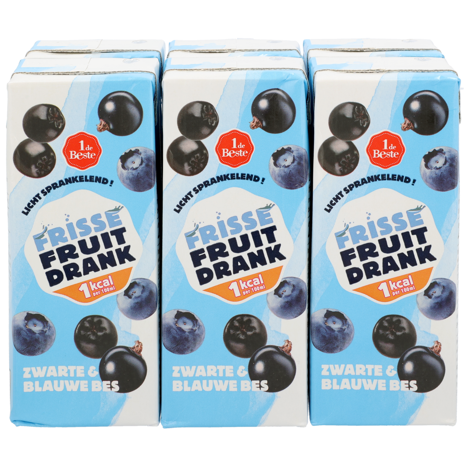 1 de Beste Frisse fruitdrank zwart en blauwe bes 1kcal 6 st.