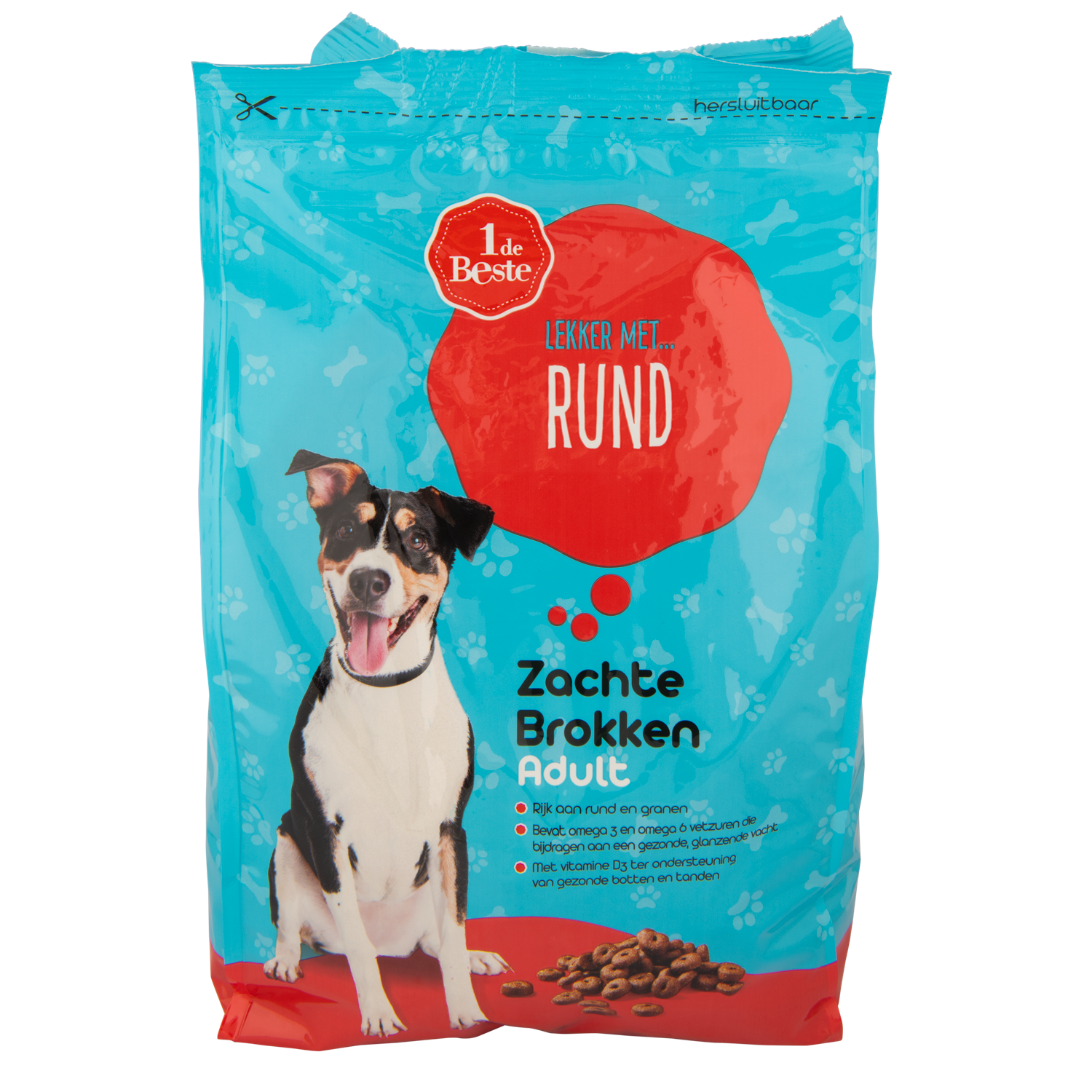 1 de Beste Hondenvoer zachte brokkenmix rund adult