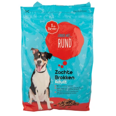 1 de Beste Hondenvoer zachte brokkenmix rund adult
