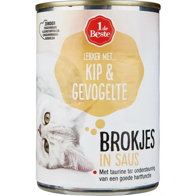 1 de Beste Kattenvoer kip-gevogelte in saus